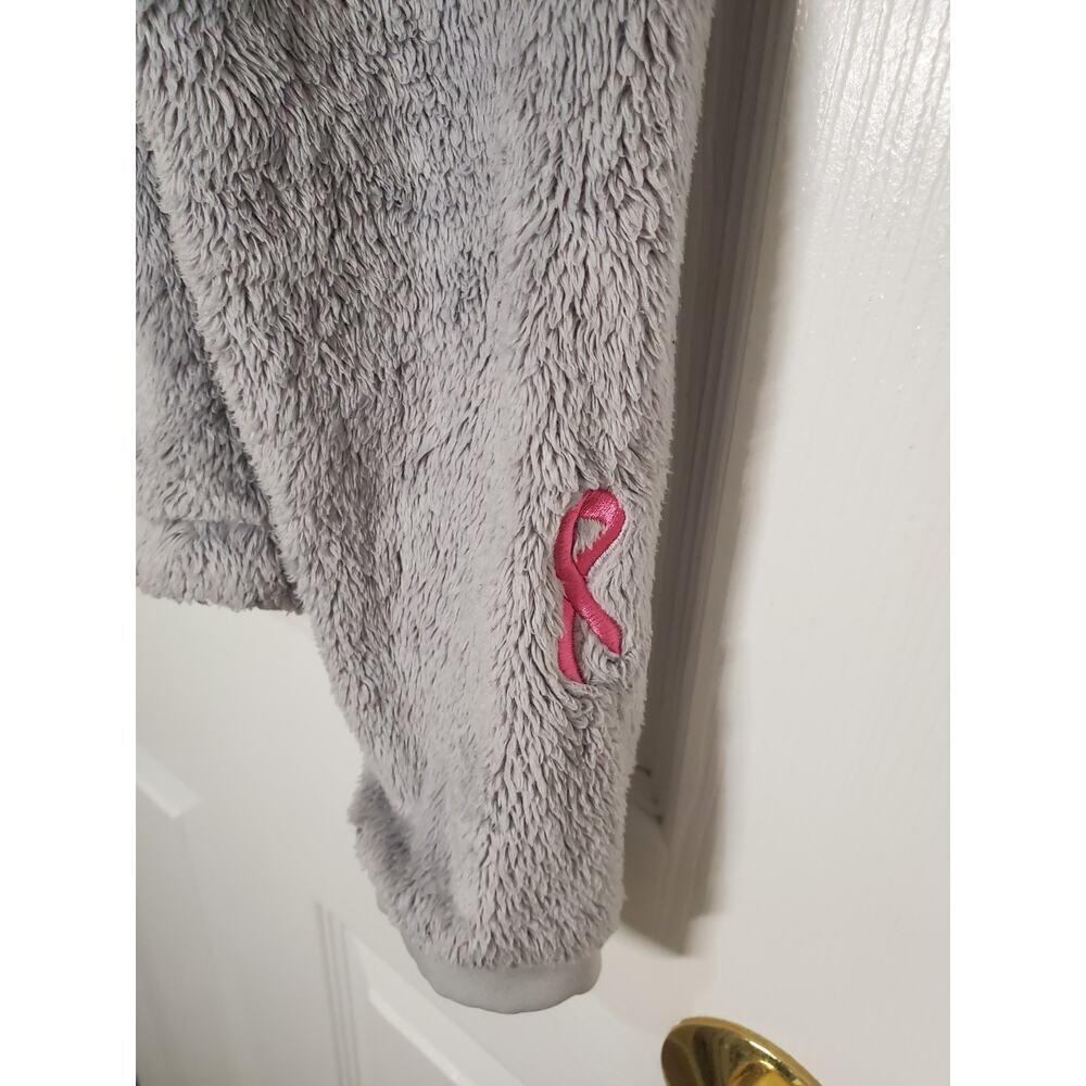 The North Face Women’s XS Gray Osito Full Zip Fleece Jacket Pink Logo Soft - Picture 11 of 13